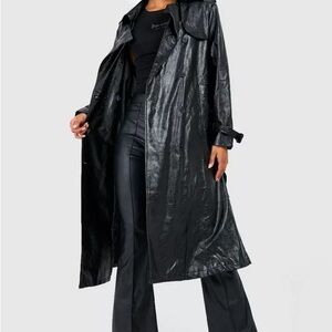 NWT Stylish Black Trench Coat